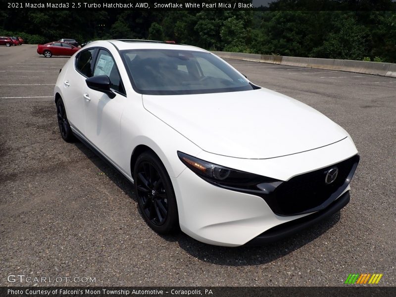 Snowflake White Pearl Mica / Black 2021 Mazda Mazda3 2.5 Turbo Hatchback AWD