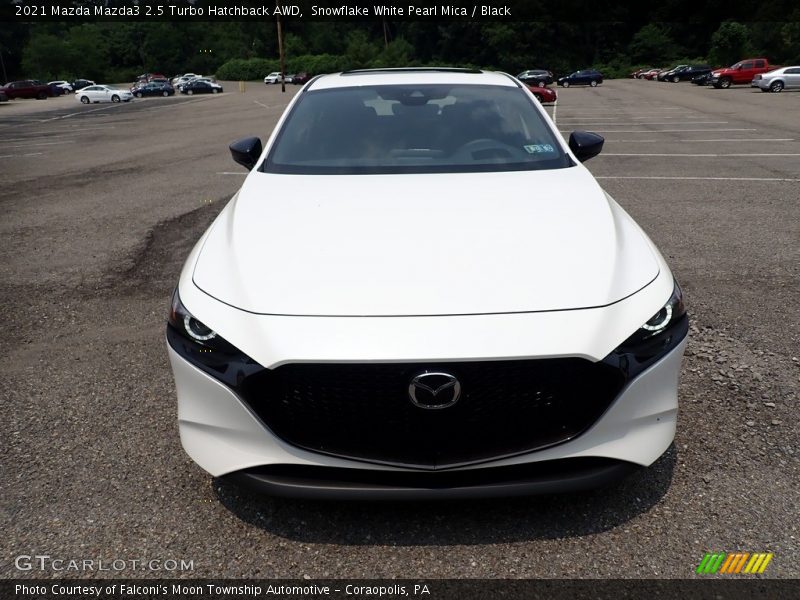 Snowflake White Pearl Mica / Black 2021 Mazda Mazda3 2.5 Turbo Hatchback AWD