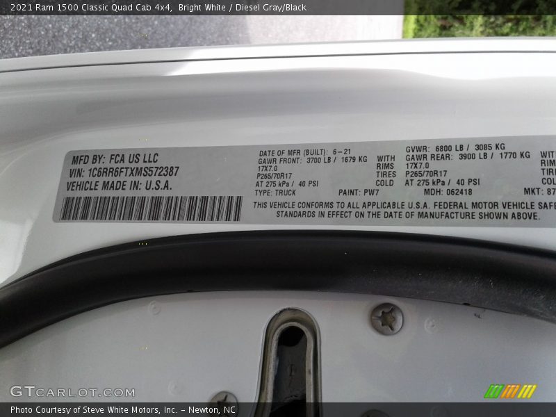 Bright White / Diesel Gray/Black 2021 Ram 1500 Classic Quad Cab 4x4