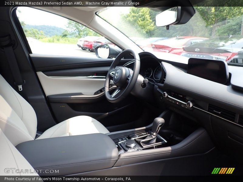 Machine Gray Metallic / Greige 2021 Mazda Mazda3 Preferred Sedan AWD