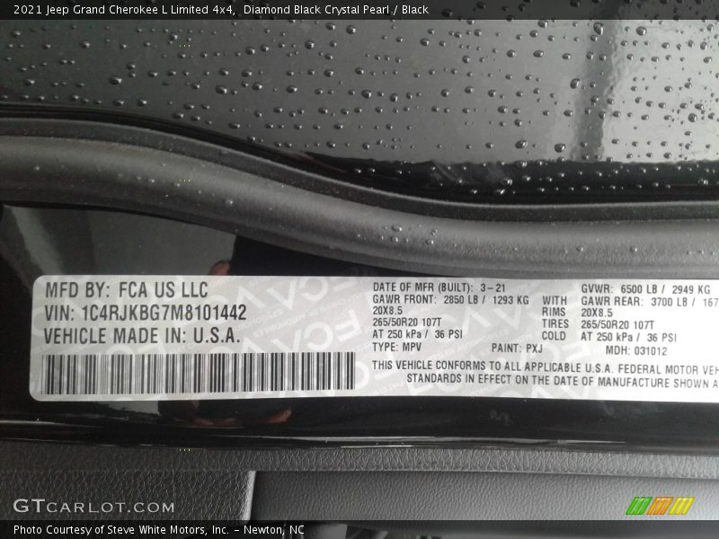 Diamond Black Crystal Pearl / Black 2021 Jeep Grand Cherokee L Limited 4x4