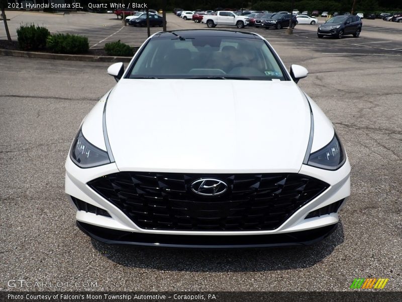 Quartz White / Black 2021 Hyundai Sonata SEL