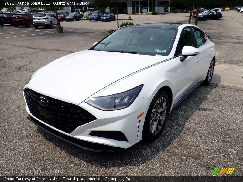 Quartz White / Black 2021 Hyundai Sonata SEL