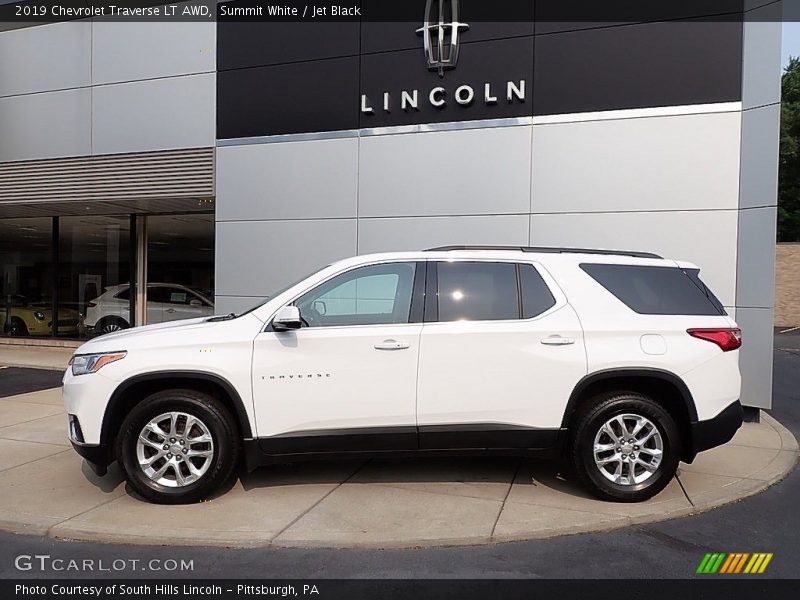 Summit White / Jet Black 2019 Chevrolet Traverse LT AWD