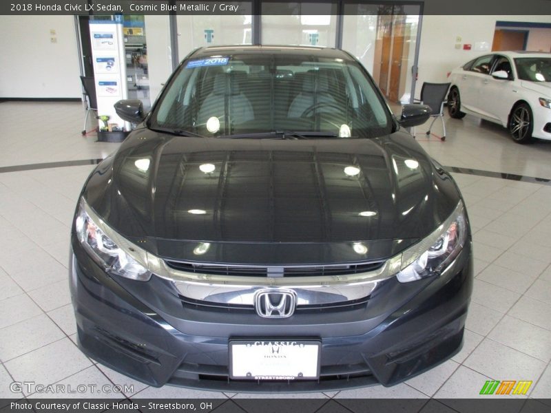 Cosmic Blue Metallic / Gray 2018 Honda Civic LX Sedan