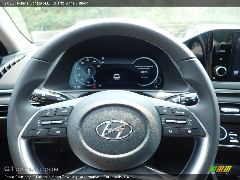 Quartz White / Black 2021 Hyundai Sonata SEL