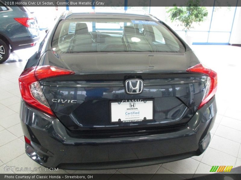 Cosmic Blue Metallic / Gray 2018 Honda Civic LX Sedan