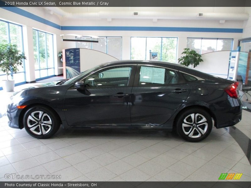 Cosmic Blue Metallic / Gray 2018 Honda Civic LX Sedan