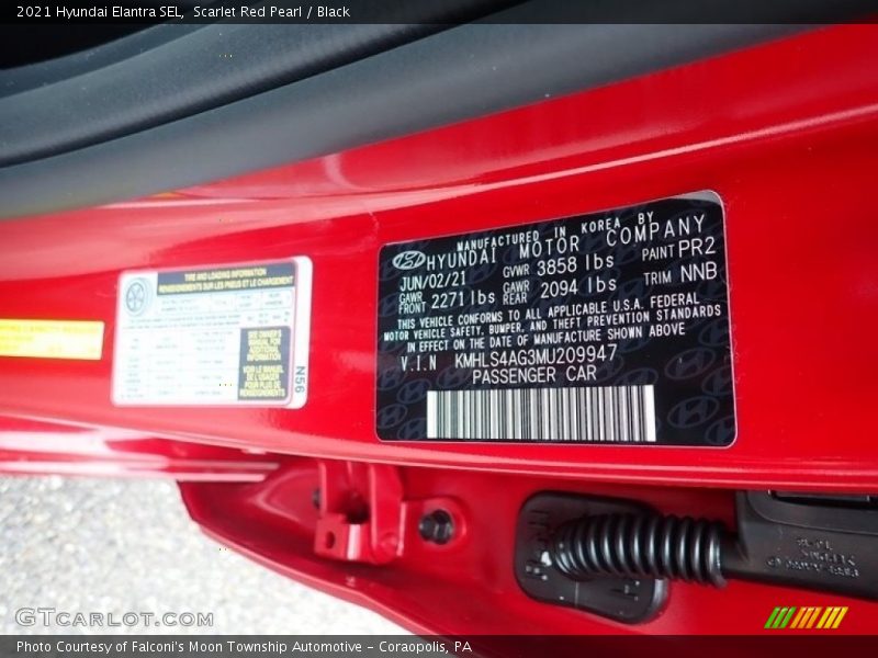 Scarlet Red Pearl / Black 2021 Hyundai Elantra SEL