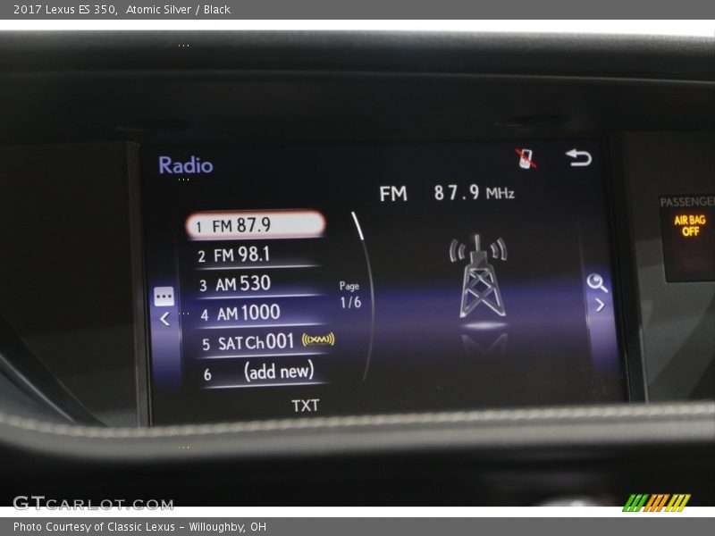 Atomic Silver / Black 2017 Lexus ES 350