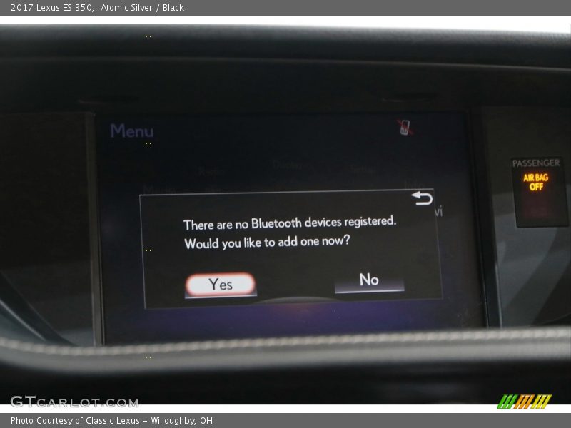 Atomic Silver / Black 2017 Lexus ES 350
