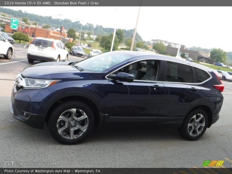 Obsidian Blue Pearl / Gray 2019 Honda CR-V EX AWD