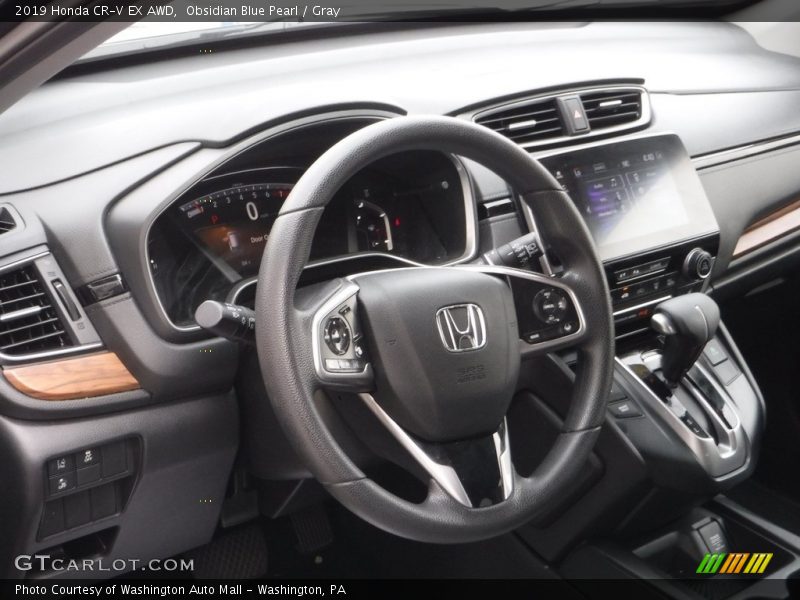 Obsidian Blue Pearl / Gray 2019 Honda CR-V EX AWD