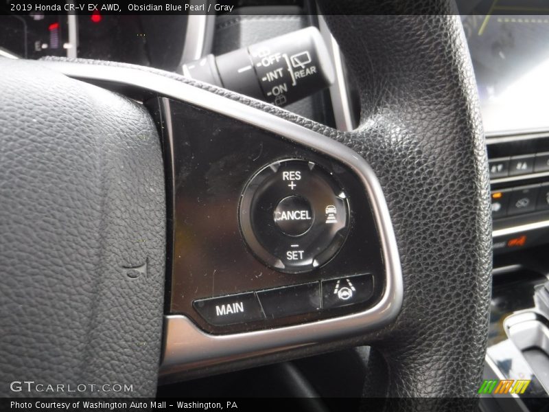 Obsidian Blue Pearl / Gray 2019 Honda CR-V EX AWD