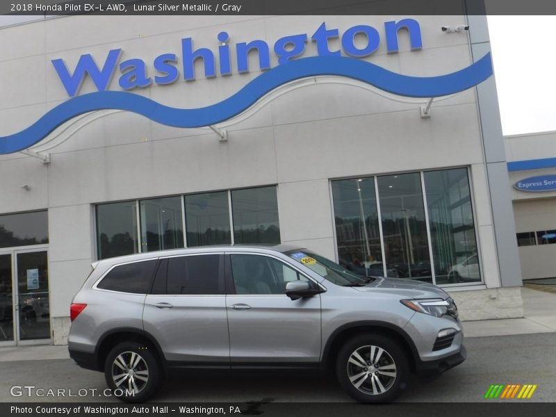Lunar Silver Metallic / Gray 2018 Honda Pilot EX-L AWD