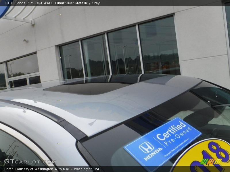 Lunar Silver Metallic / Gray 2018 Honda Pilot EX-L AWD