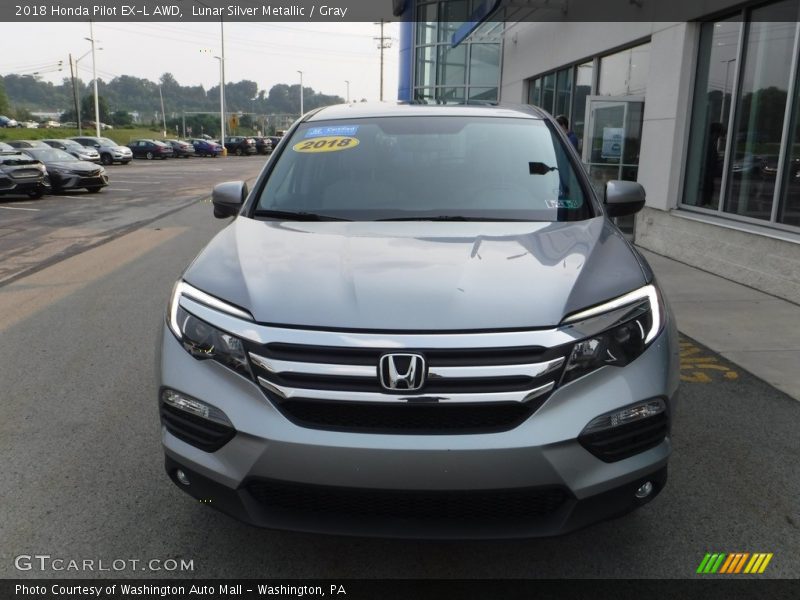 Lunar Silver Metallic / Gray 2018 Honda Pilot EX-L AWD