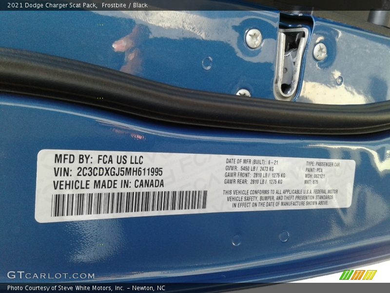 Frostbite / Black 2021 Dodge Charger Scat Pack