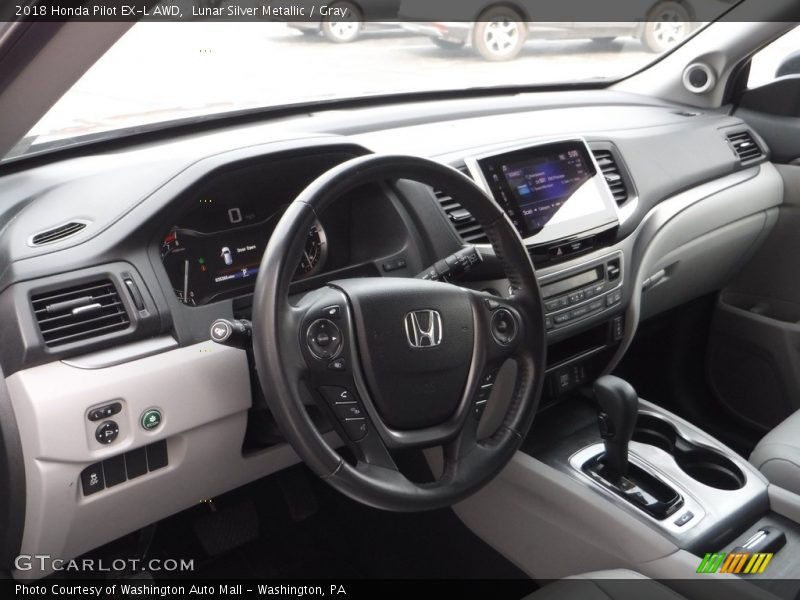 Lunar Silver Metallic / Gray 2018 Honda Pilot EX-L AWD