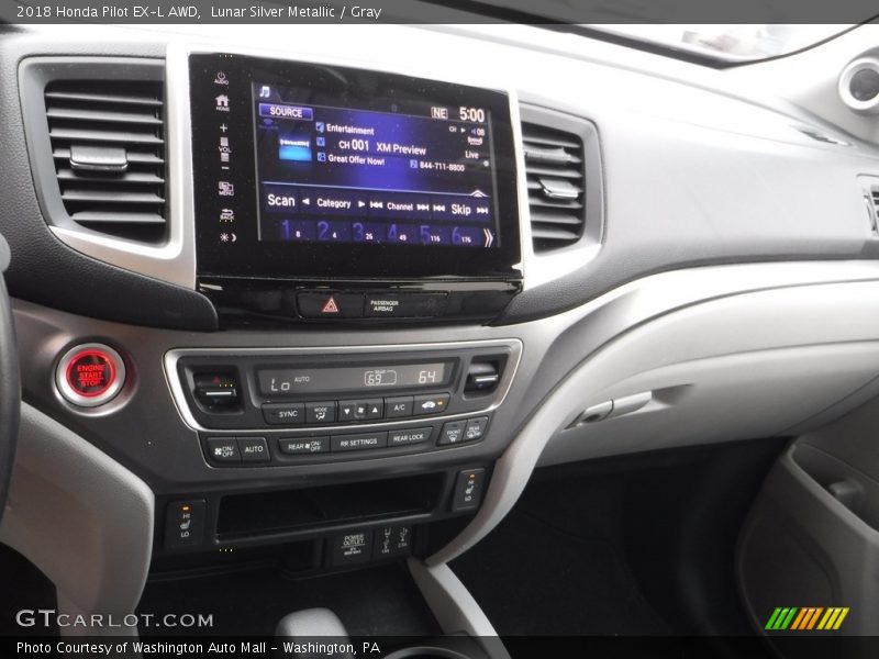 Lunar Silver Metallic / Gray 2018 Honda Pilot EX-L AWD