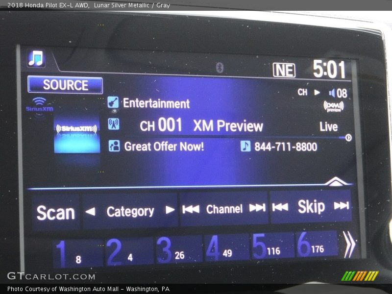 Lunar Silver Metallic / Gray 2018 Honda Pilot EX-L AWD