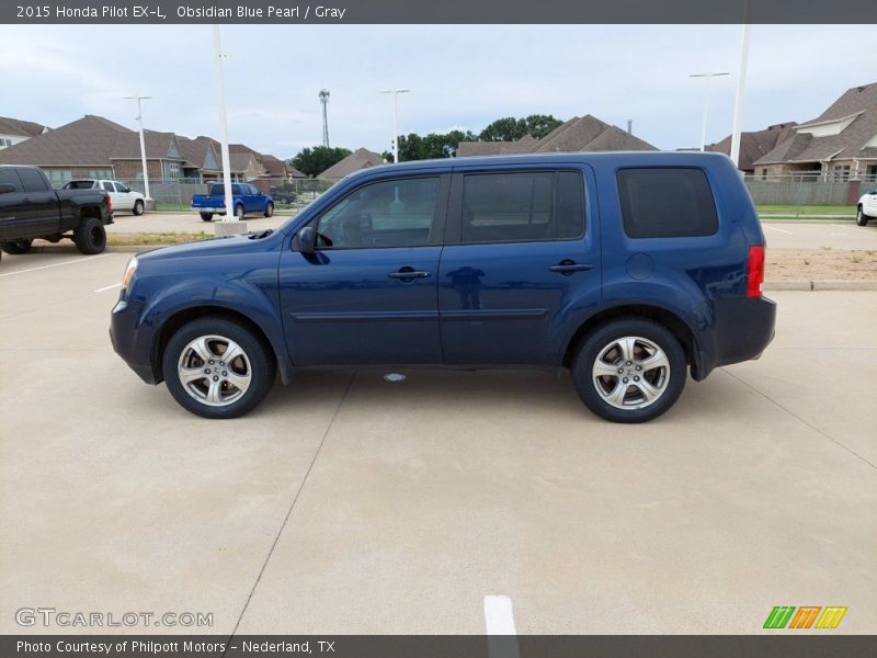 Obsidian Blue Pearl / Gray 2015 Honda Pilot EX-L