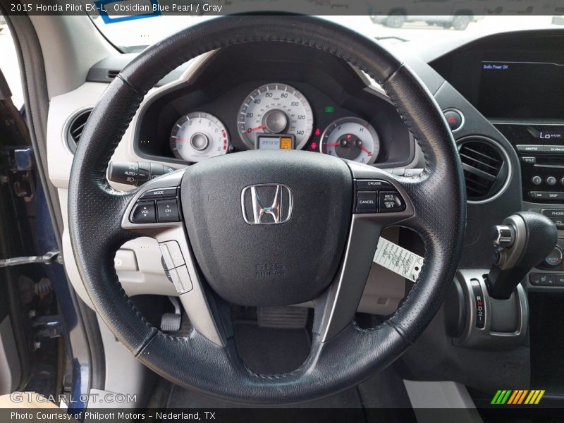 Obsidian Blue Pearl / Gray 2015 Honda Pilot EX-L