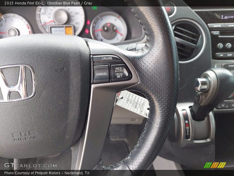 Obsidian Blue Pearl / Gray 2015 Honda Pilot EX-L
