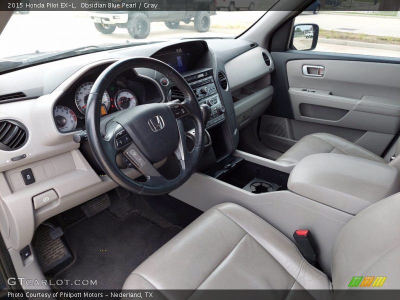 Obsidian Blue Pearl / Gray 2015 Honda Pilot EX-L