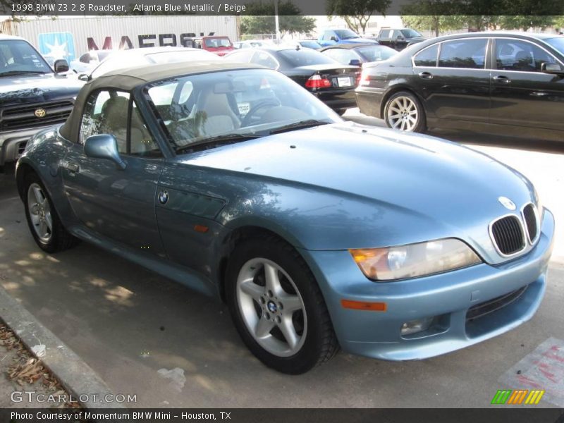 Atlanta Blue Metallic / Beige 1998 BMW Z3 2.8 Roadster