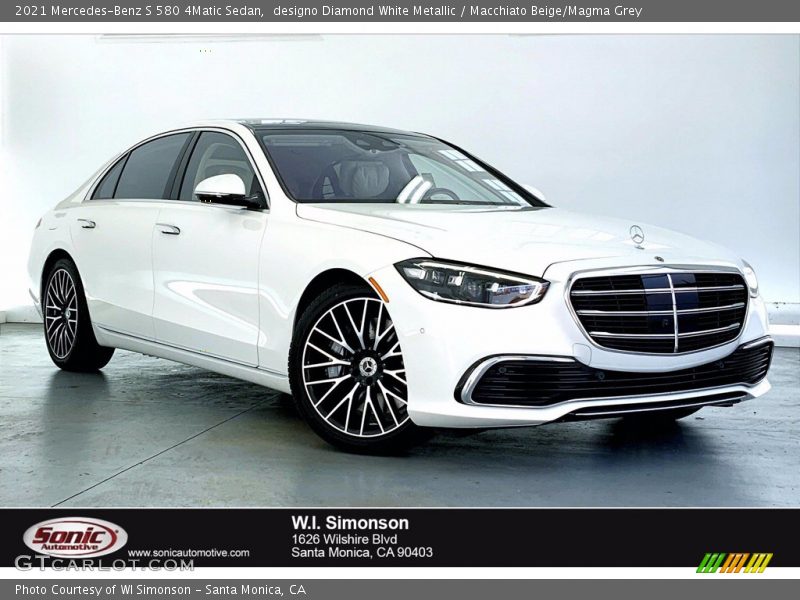 designo Diamond White Metallic / Macchiato Beige/Magma Grey 2021 Mercedes-Benz S 580 4Matic Sedan