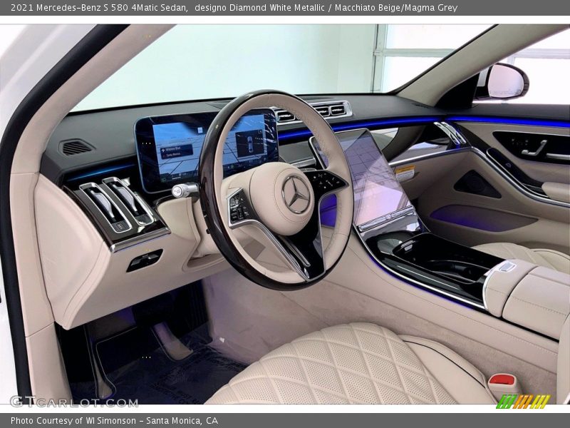 designo Diamond White Metallic / Macchiato Beige/Magma Grey 2021 Mercedes-Benz S 580 4Matic Sedan