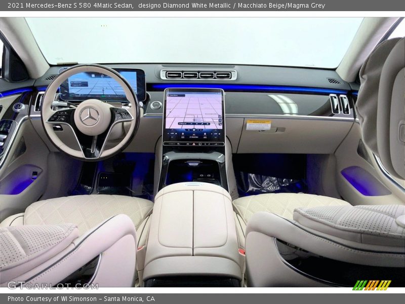 designo Diamond White Metallic / Macchiato Beige/Magma Grey 2021 Mercedes-Benz S 580 4Matic Sedan