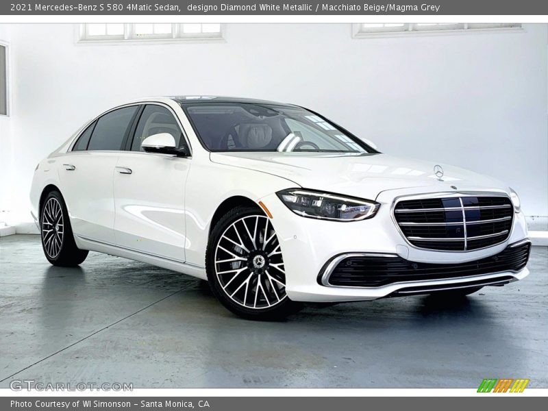 designo Diamond White Metallic / Macchiato Beige/Magma Grey 2021 Mercedes-Benz S 580 4Matic Sedan