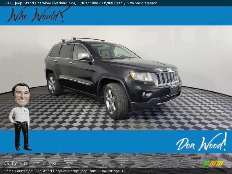 Brilliant Black Crystal Pearl / New Saddle/Black 2013 Jeep Grand Cherokee Overland 4x4