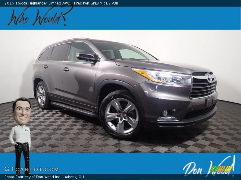 Predawn Gray Mica / Ash 2016 Toyota Highlander Limited AWD