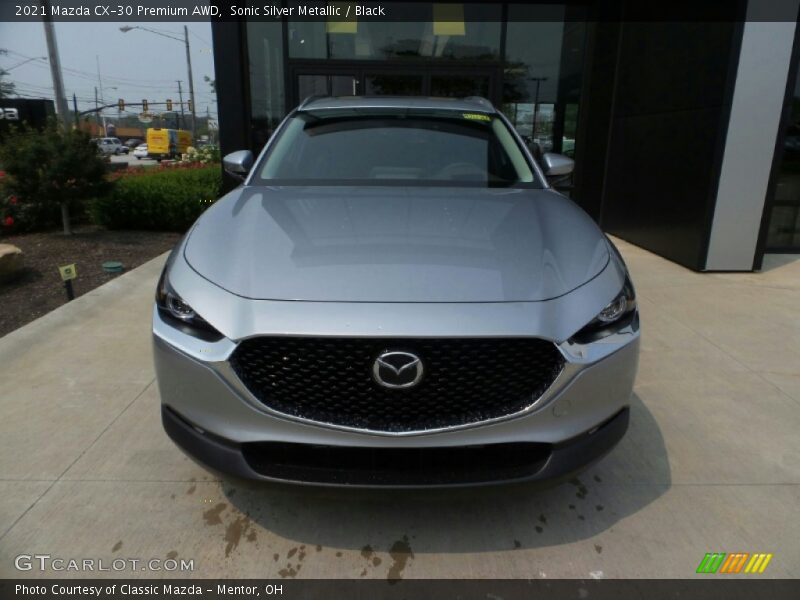 Sonic Silver Metallic / Black 2021 Mazda CX-30 Premium AWD