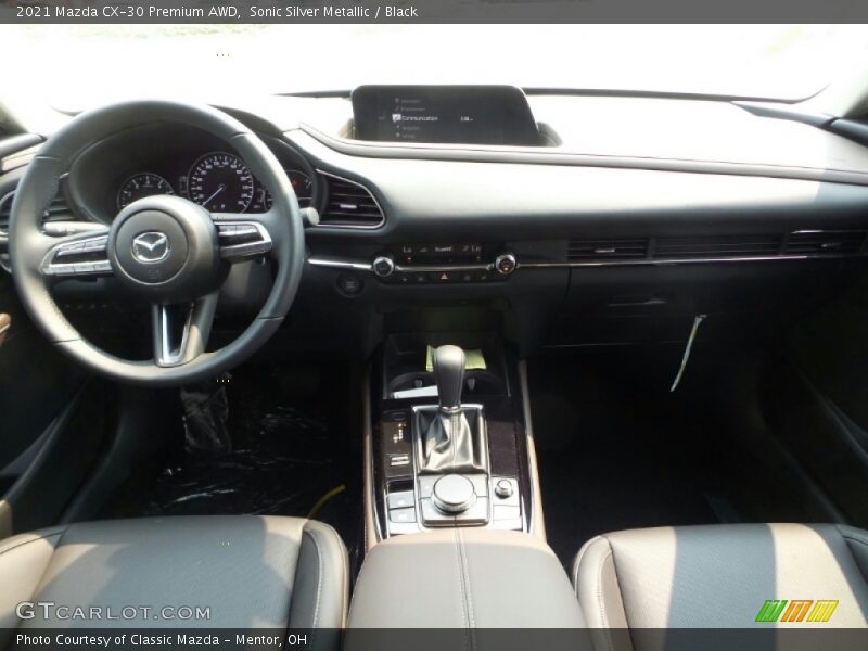 Sonic Silver Metallic / Black 2021 Mazda CX-30 Premium AWD