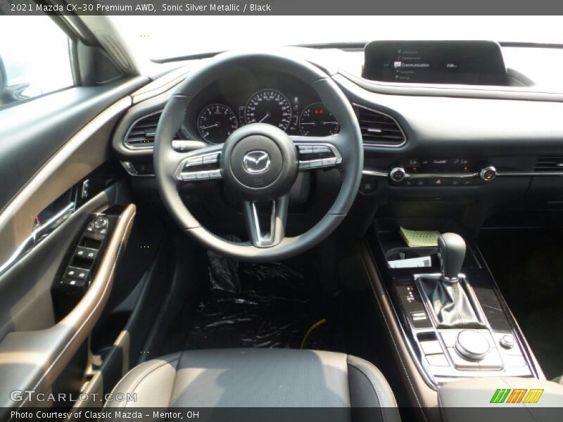 Sonic Silver Metallic / Black 2021 Mazda CX-30 Premium AWD