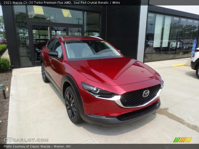 Soul Red Crystal Metallic / White 2021 Mazda CX-30 Turbo Premium Plus AWD