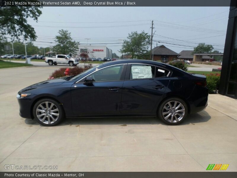 Deep Crystal Blue Mica / Black 2021 Mazda Mazda3 Preferred Sedan AWD