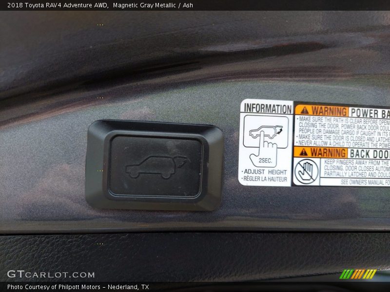 Magnetic Gray Metallic / Ash 2018 Toyota RAV4 Adventure AWD
