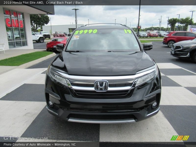 Crystal Black Pearl / Black 2019 Honda Pilot Elite AWD