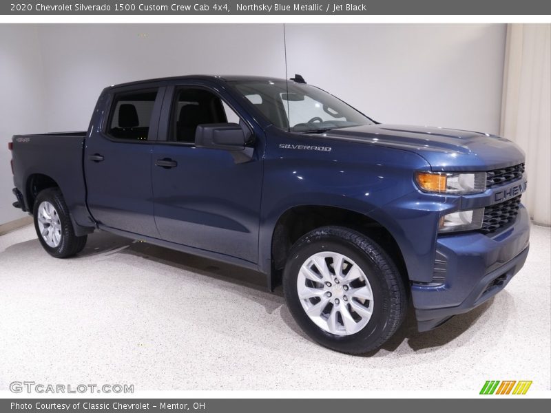 Northsky Blue Metallic / Jet Black 2020 Chevrolet Silverado 1500 Custom Crew Cab 4x4