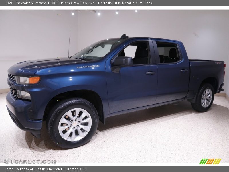 Northsky Blue Metallic / Jet Black 2020 Chevrolet Silverado 1500 Custom Crew Cab 4x4
