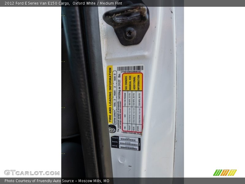 Oxford White / Medium Flint 2012 Ford E Series Van E150 Cargo