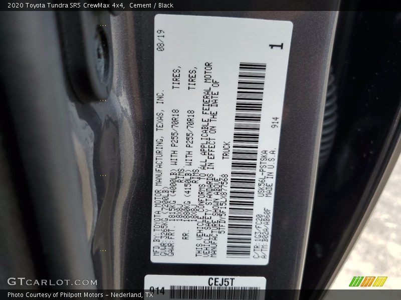Cement / Black 2020 Toyota Tundra SR5 CrewMax 4x4