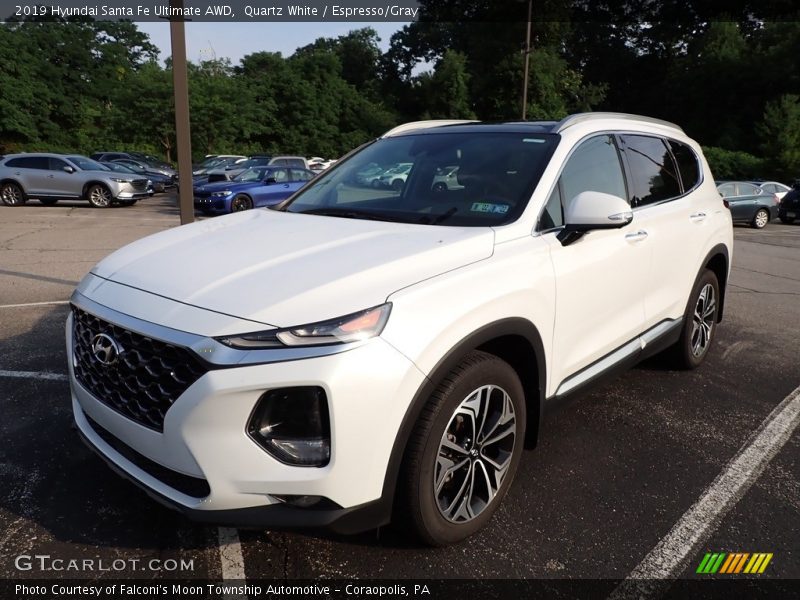 Quartz White / Espresso/Gray 2019 Hyundai Santa Fe Ultimate AWD