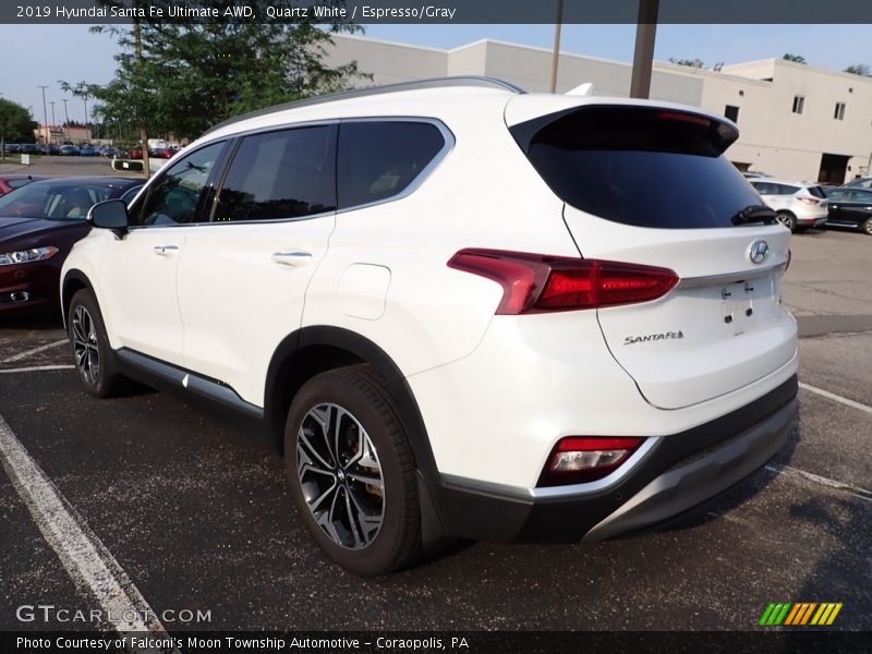 Quartz White / Espresso/Gray 2019 Hyundai Santa Fe Ultimate AWD