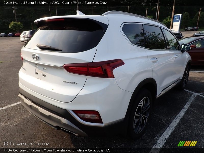 Quartz White / Espresso/Gray 2019 Hyundai Santa Fe Ultimate AWD